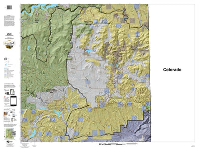 HuntData LLC South Slope, Diamond Mtn. Utah Mule Deer Hunting Unit Map with Land Ownership digital map