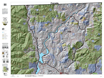 HuntData LLC Washington Hunting Unit(s) 105 108 Landownership Map digital map
