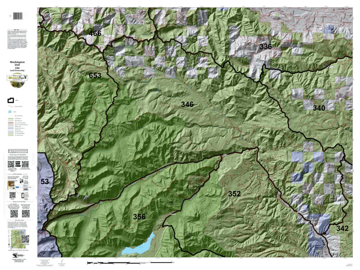 Washington Hunting Unit(s) 346 Landownership Map by HuntData LLC ...