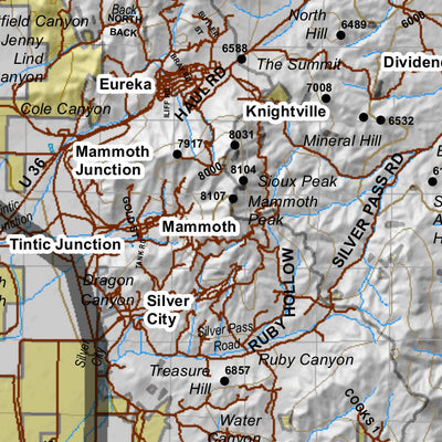 HuntData LLC West Desert, Tintic Utah Mule Deer Hunting Unit Map with Land Ownership digital map
