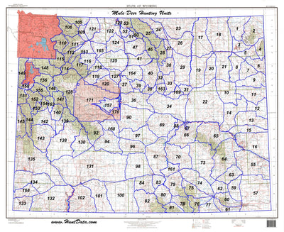 HuntData LLC Wyoming Statewide Deer Concentration Map digital map