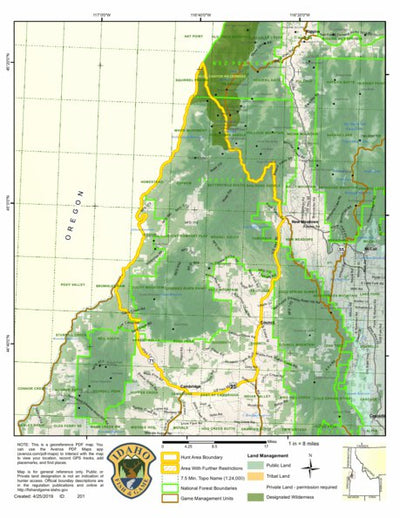 Idaho Department of Fish & Game Controlled Hunt Areas - Deer - Hunt Area 22 digital map