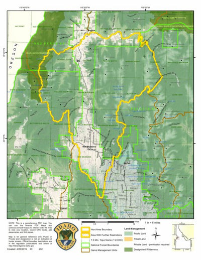 Idaho Department of Fish & Game Controlled Hunt Areas - Deer - Hunt Area 23 digital map