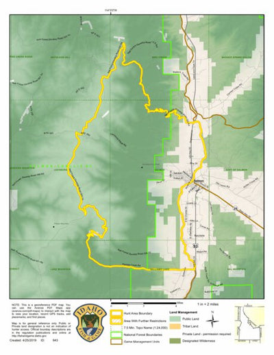 Idaho Department of Fish & Game Controlled Hunt Areas - Deer - Hunt Area 28-1 digital map