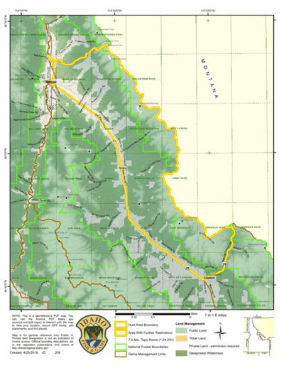 Idaho Department of Fish & Game Controlled Hunt Areas - Deer - Hunt Area 30 digital map