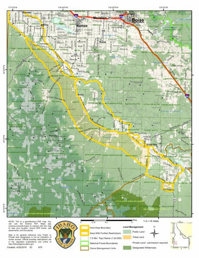 Idaho Department of Fish & Game Controlled Hunt Areas - Deer - Hunt Area 40-1X digital map
