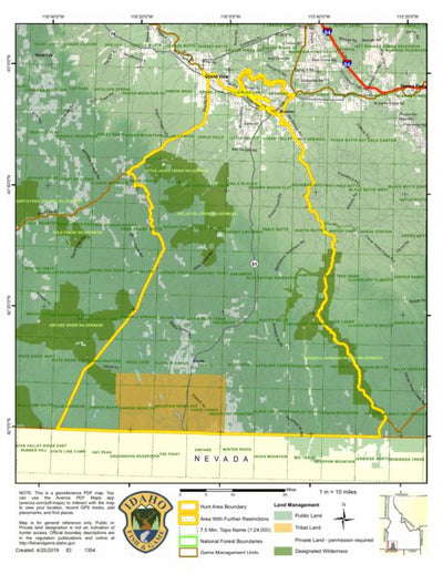 Idaho Department of Fish & Game Controlled Hunt Areas - Deer - Hunt Area 41 digital map