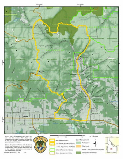 Idaho Department of Fish & Game Controlled Hunt Areas - Deer - Hunt Area 48 digital map