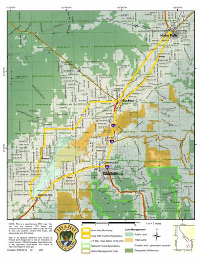 Idaho Department of Fish & Game Controlled Hunt Areas - Deer - Hunt Area 68A digital map