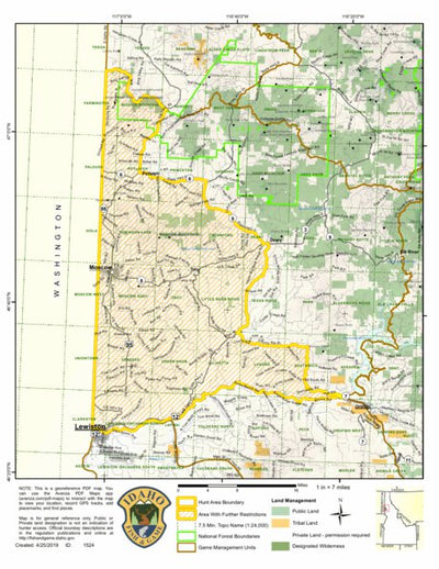 Idaho Department of Fish & Game Controlled Hunt Areas - Deer - Hunt Area 8-2X digital map