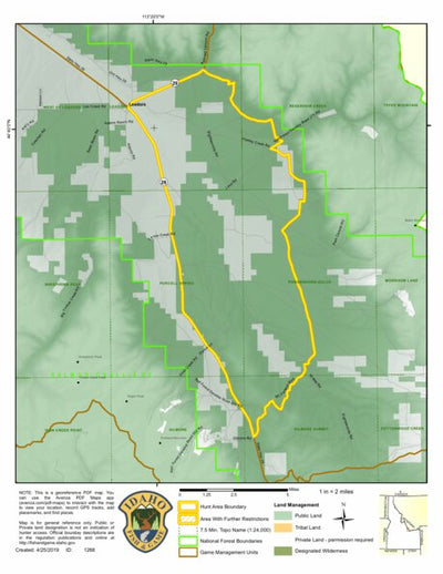 Idaho Department of Fish & Game Controlled Hunt Areas - Elk - Hunt Area 30A-1 digital map