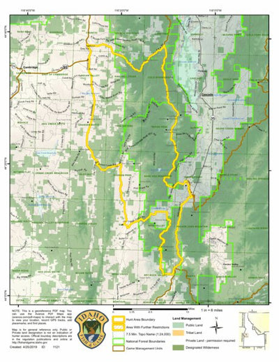 Idaho Department of Fish & Game Controlled Hunt Areas - Elk - Hunt Area 32A-2 digital map