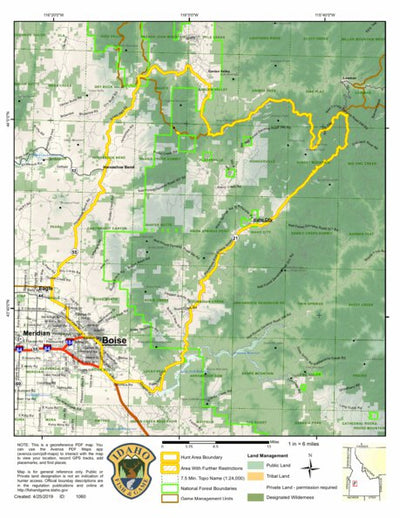 Idaho Department of Fish & Game Controlled Hunt Areas - Elk - Hunt Area 39-2 digital map