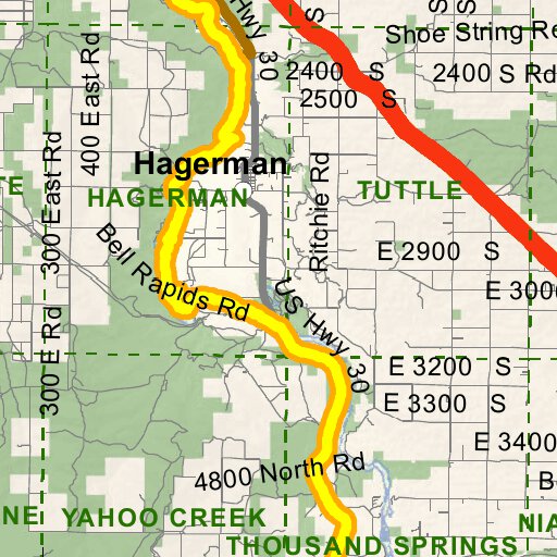 Hunt Distance Map Controlled Hunt Areas - Elk - Hunt Area 46-1 Map by Idaho Department of ...