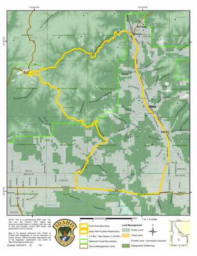 Idaho Department of Fish & Game Controlled Hunt Areas - Elk - Hunt Area 48-2 digital map