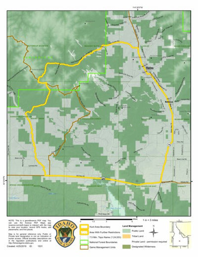 Idaho Department of Fish & Game Controlled Hunt Areas - Elk - Hunt Area 48-3 digital map