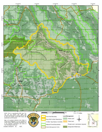 Idaho Department of Fish & Game Controlled Hunt Areas - Elk - Hunt Area 50-1X digital map