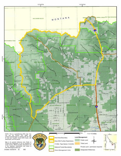Idaho Department of Fish & Game Controlled Hunt Areas - Elk - Hunt Area 59-1 digital map