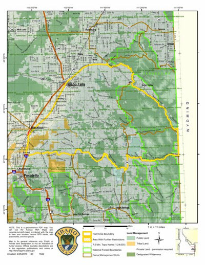 Idaho Department of Fish & Game Controlled Hunt Areas - Elk - Hunt Area 66-2 digital map