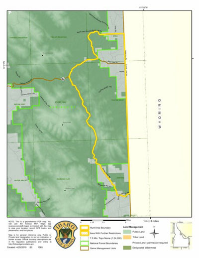 Idaho Department of Fish & Game Controlled Hunt Areas - Elk - Hunt Area 76-1 digital map