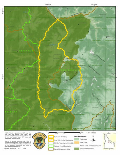 Idaho Department of Fish & Game Controlled Hunt Areas - Goat - Hunt Area 27-4 digital map