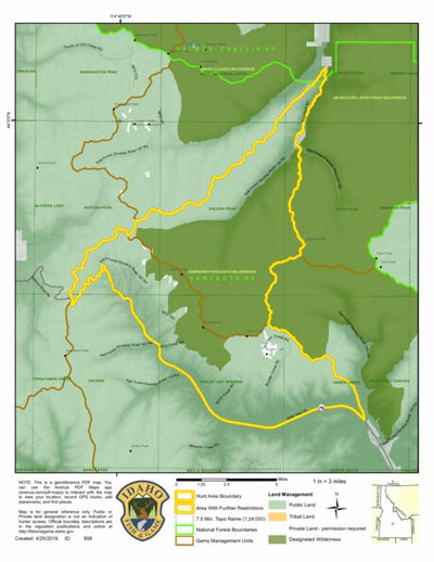 Idaho Department of Fish & Game Controlled Hunt Areas - Goat - Hunt Area 36A-2 digital map