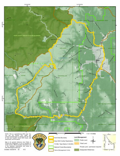 Idaho Department of Fish & Game Controlled Hunt Areas - Goat - Hunt Area 36B digital map
