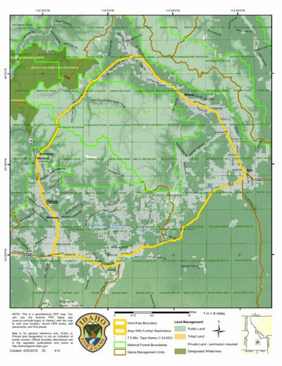 Idaho Department of Fish & Game Controlled Hunt Areas - Goat - Hunt Area 50 digital map