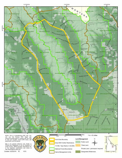 Idaho Department of Fish & Game Controlled Hunt Areas - Goat - Hunt Area 51 digital map