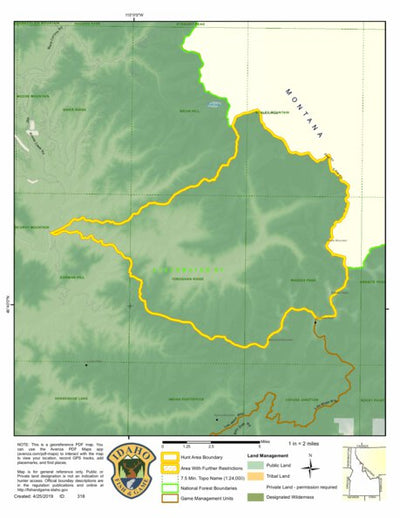Idaho Department of Fish & Game Controlled Hunt Areas - Moose - Hunt Area 10-2 digital map