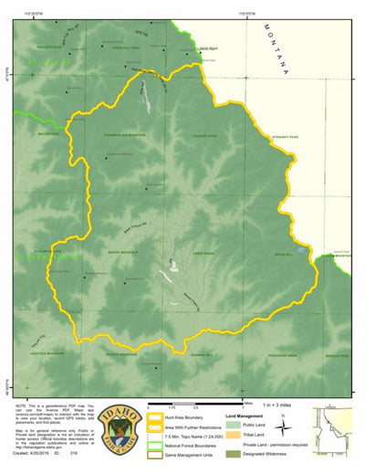 Idaho Department of Fish & Game Controlled Hunt Areas - Moose - Hunt Area 10-3 digital map