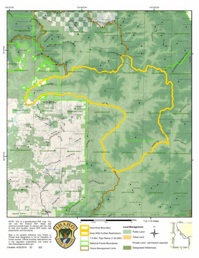 Idaho Department of Fish & Game Controlled Hunt Areas - Moose - Hunt Area 10-6 digital map