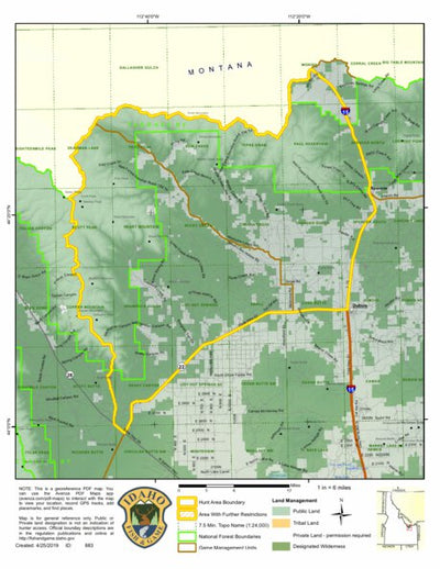 Idaho Department of Fish & Game Controlled Hunt Areas - Moose - Hunt Area 59 digital map