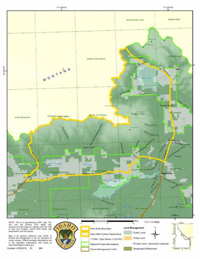 Idaho Department of Fish & Game Controlled Hunt Areas - Moose - Hunt Area 61-2 digital map