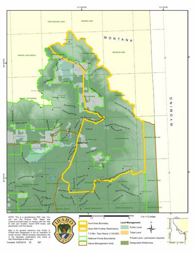 Idaho Department of Fish & Game Controlled Hunt Areas - Moose - Hunt Area 61-3 digital map