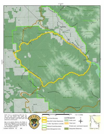 Idaho Department of Fish & Game Controlled Hunt Areas - Moose - Hunt Area 66-1 digital map