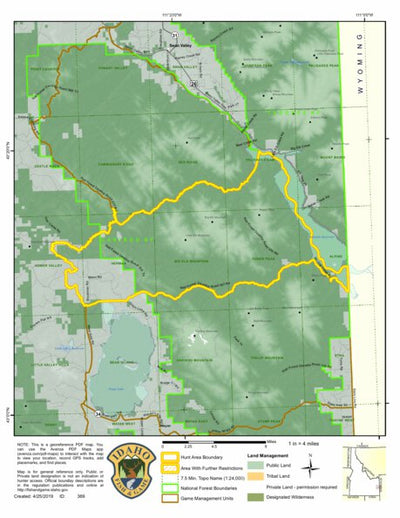 Idaho Department of Fish & Game Controlled Hunt Areas - Moose - Hunt Area 66-2 digital map