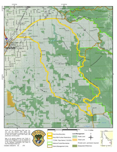 Idaho Department of Fish & Game Controlled Hunt Areas - Moose - Hunt Area 69-2 digital map