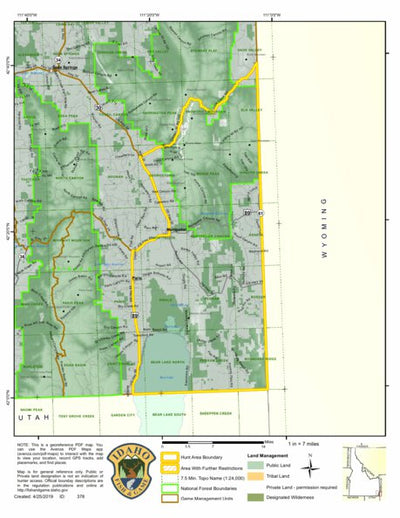Idaho Department of Fish & Game Controlled Hunt Areas - Moose - Hunt Area 76-2 digital map