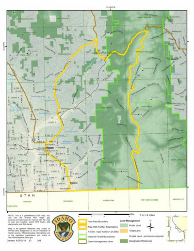 Idaho Department of Fish & Game Controlled Hunt Areas - Moose - Hunt Area 77 digital map
