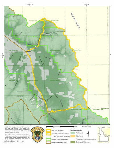 Idaho Department of Fish & Game Controlled Hunt Areas - Pronghorn - Hunt Area 30A digital map