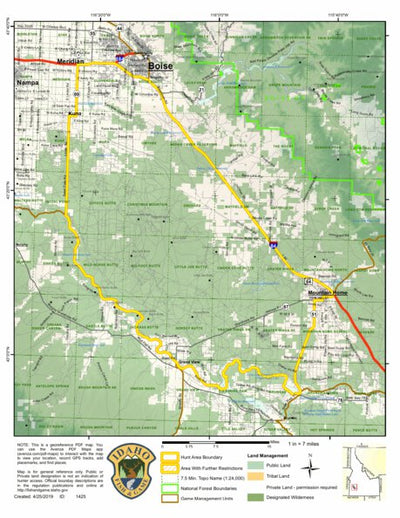 Idaho Department of Fish & Game Controlled Hunt Areas - Pronghorn - Hunt Area 38-1 digital map