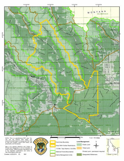 Idaho Department of Fish & Game Controlled Hunt Areas - Pronghorn - Hunt Area 51-1 digital map