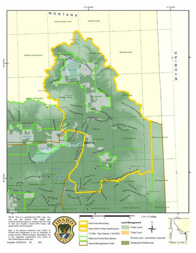 Idaho Department of Fish & Game Controlled Hunt Areas - Pronghorn - Hunt Area 61-1 digital map