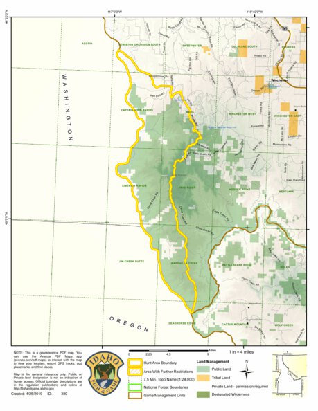 Controlled Hunt Areas - Rocky Mtn Sheep - Hunt Area 11 Map by Idaho ...
