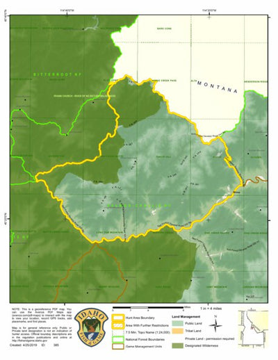 Idaho Department of Fish & Game Controlled Hunt Areas - Rocky Mtn Sheep - Hunt Area 21 digital map