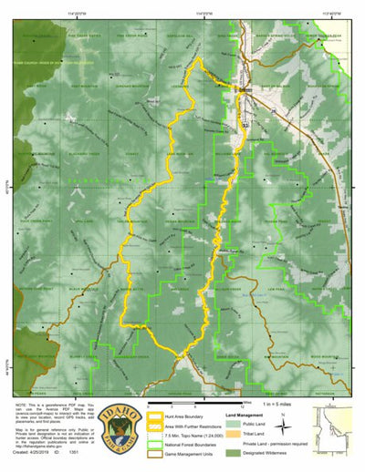 Idaho Department of Fish & Game Controlled Hunt Areas - Rocky Mtn Sheep - Hunt Area 28-2 digital map