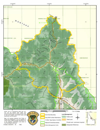 Idaho Department of Fish & Game Controlled Hunt Areas - Rocky Mtn Sheep - Hunt Area 28-3 digital map