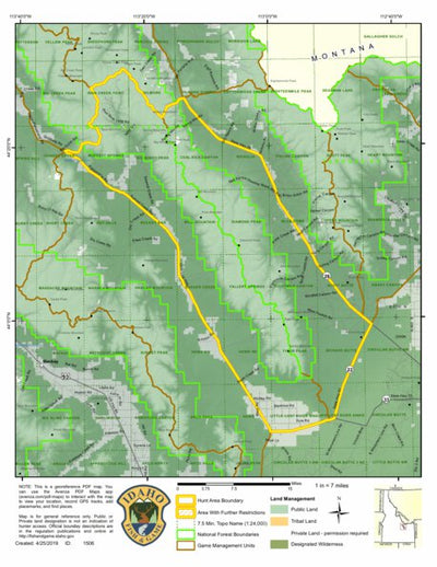 Idaho Department of Fish & Game Controlled Hunt Areas - Rocky Mtn Sheep - Hunt Area 51 digital map
