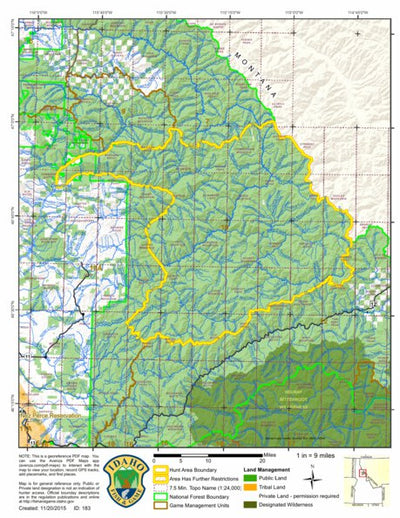 Idaho Department of Fish & Game General Season Hunt Areas - Bear - Unit 10 digital map